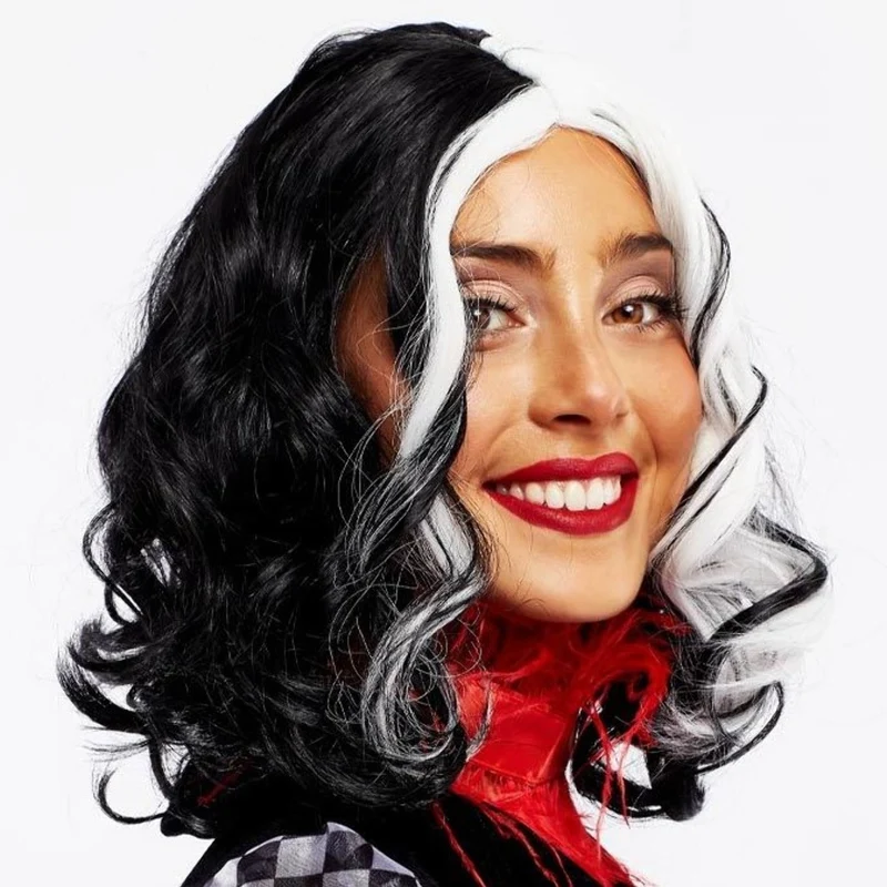 Cruella Perücke lockig