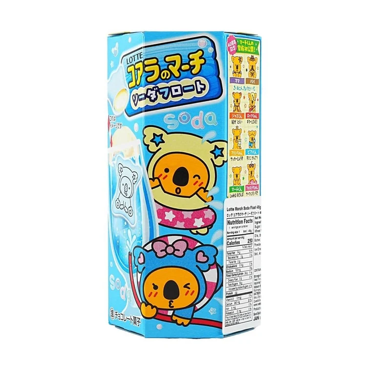 [Self-operated] Japan LOTTE Lotte Koala Biscuits Cream Soda Chocolate Sandwich Soda Flavor 46g Crispy Sandwich Biscuits
