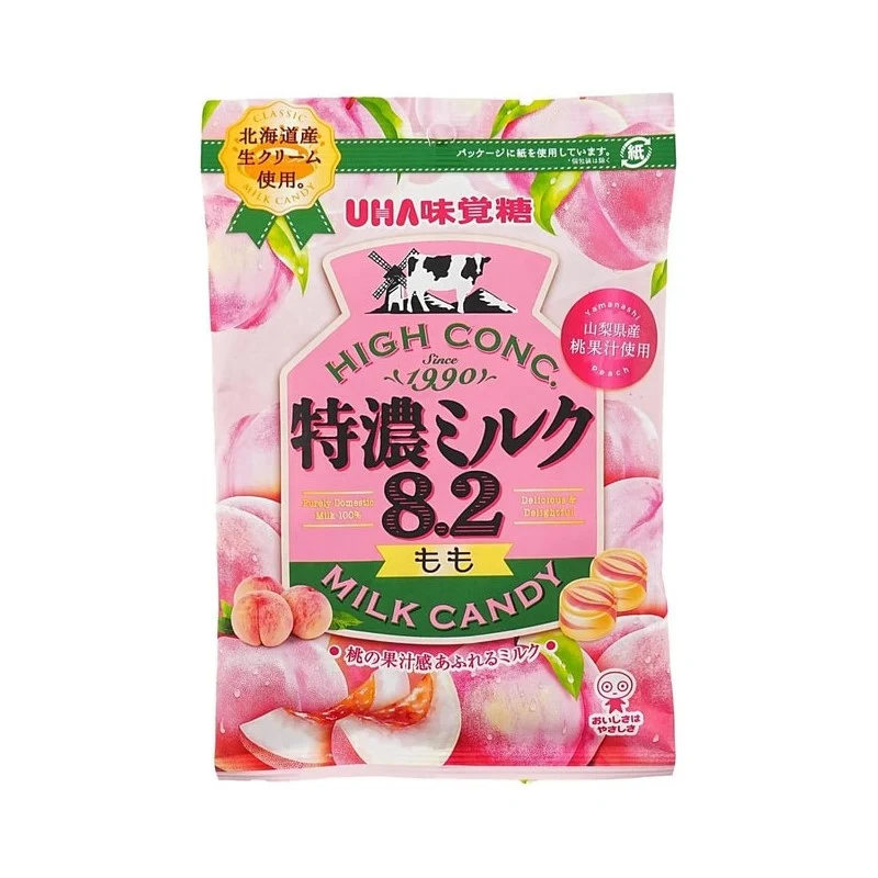 [Self-operated] Japan UHA Youha Mikaotang Extra Concentrated Milk 8.2 Series Peach Flavor 70g Candy Toffees Wedding Candy Children's Snacks