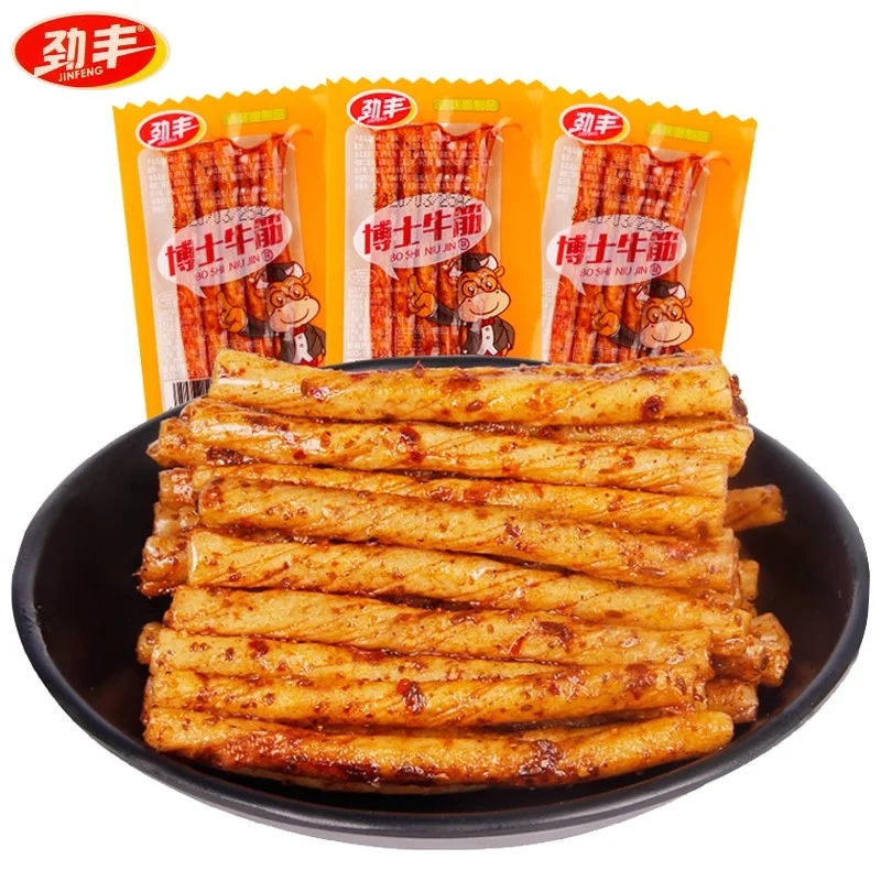 [Self-operated] China Jinfeng Doctor Beef Tendon Spicy Strips 20g*50 bags boxed childhood memories nostalgic spicy strips office snacks spicy snacks