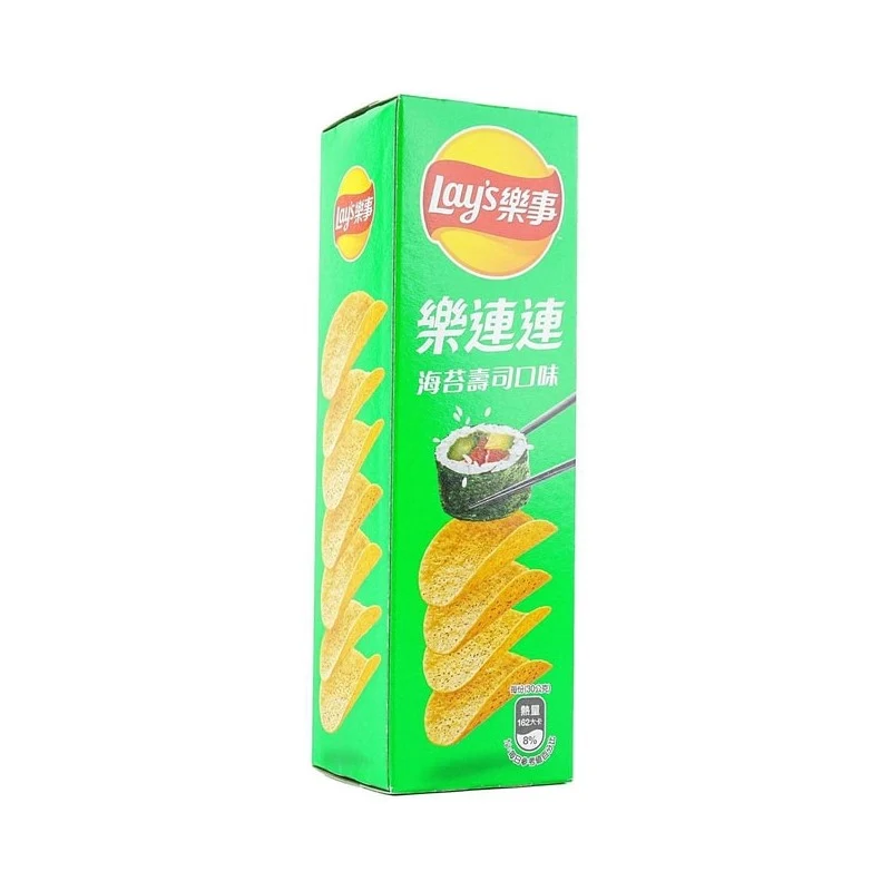 [Self-operated] China Pepsi LAY'S Taiwan version Lelianlian potato chips seaweed sushi flavor 60g casual snacks puffed food