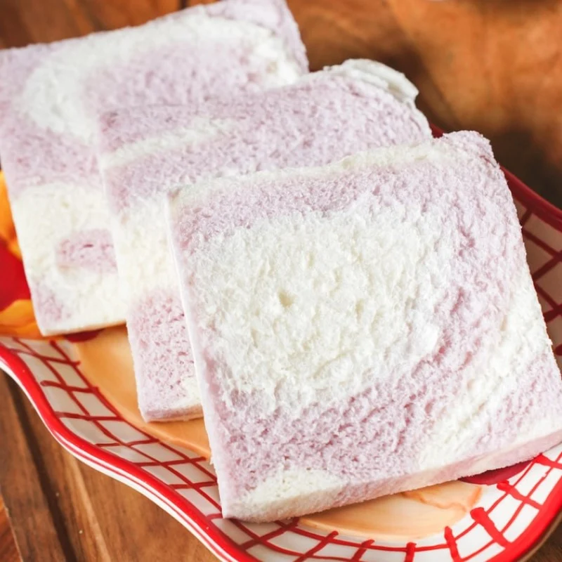 [Self-operated] China Gan Xiaoxian pure milk warm heart toast slices borderless breakfast bread taro warm heart toast 350g dessert snacks