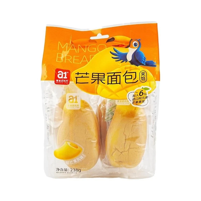 [Self-operated] China A1 Snack Research Institute Mango Bread Stuffed Toast 238g One-Bite Bursting Mango Shaped Breakfast Bag Nutritious Breakfast Dessert Casual Snack