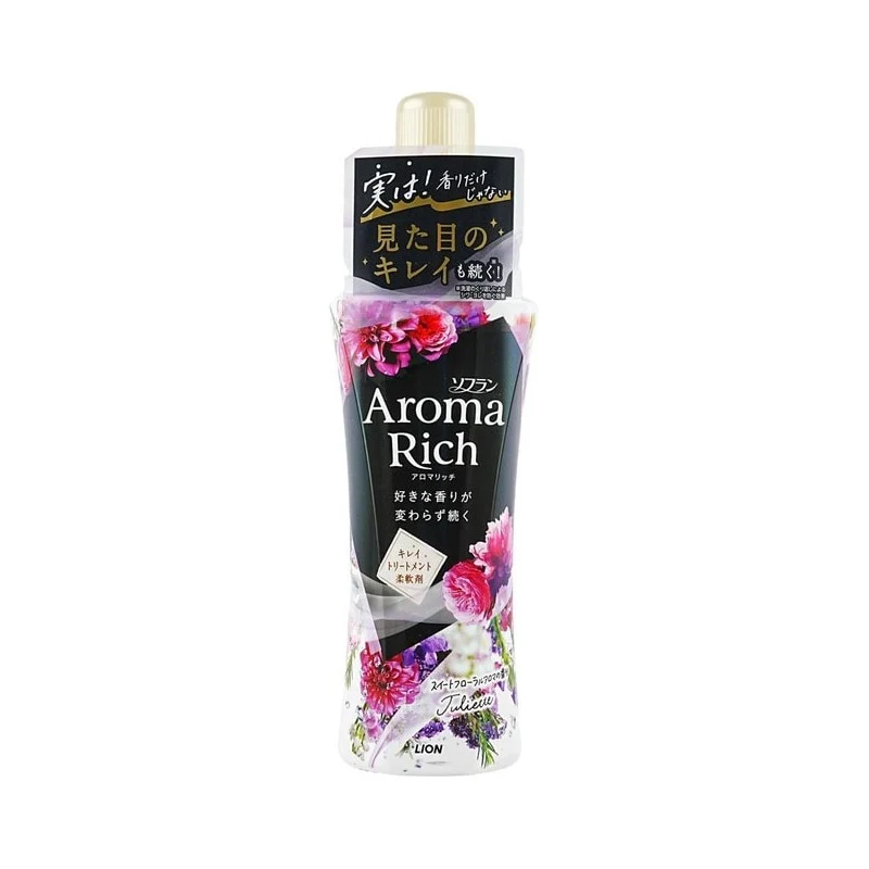 [Self-operated] Japan LION Soflan Aroma Rich fabric perfume softener #Juliette mysterious romantic fragrance 480ml anti-static anti-wrinkle antibacterial floral fragrance lasting