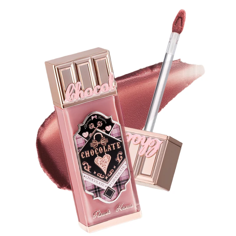 [Self-operated] China Flower Knows Chocolate Series Cloud Lip Cream #CH05 Red Bean Milk Red Bean Paste Color 4.5ml Delicate velvet silky long-lasting soft matte non-stick cup non-fading lip glaze