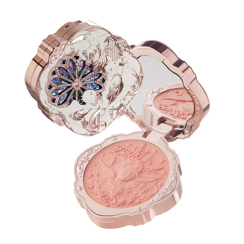 [Self-operated] China Flower Knows Flower Knows Little Angel Series Milk Cake Blush Cream #01 Sacred Heart Lily Flesh Powder White Peach 6g Expanding atmosphere concealer brightens skin tone easy to color lasting color modify contour