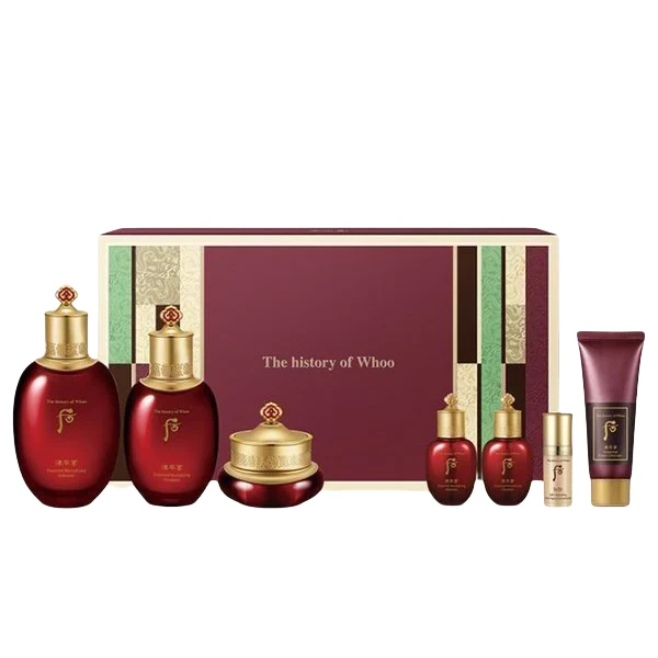 【Self-operated】THI STORY OF WHOO, Korea, Houjinyuxiang Honghua Condensed Fragrance Cream Set 7-piece set hydrating, moisturizing, oil control, nourishing, repairing and lightening lines