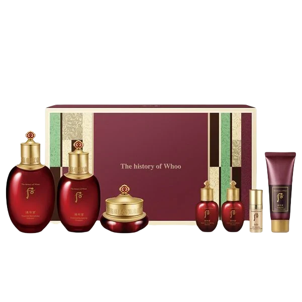 【Self-operated】THI STORY OF WHOO, Korea, Houjinyuxiang Honghua Condensed Fragrance Cream Set 7-piece set hydrating, moisturizing, oil control, nourishing, repairing and lightening lines