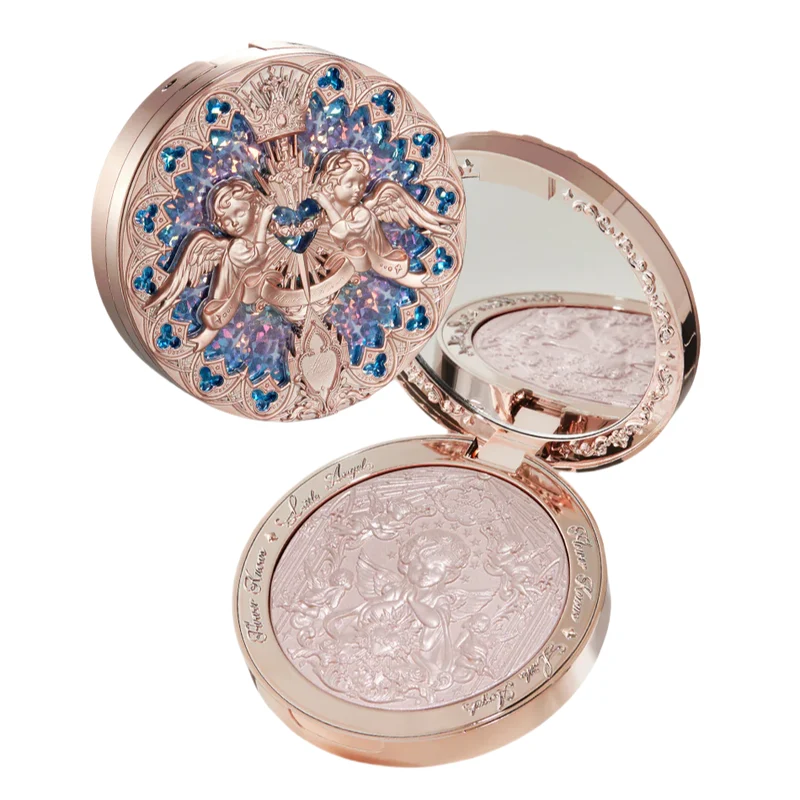 [Self-operated] China Flower Knows Angel Series embossed highlighter powder #M01 pale corolla beige egg white 8g can be used to set the makeup under the eyes to naturally brighten the watery three-dimensional makeup
