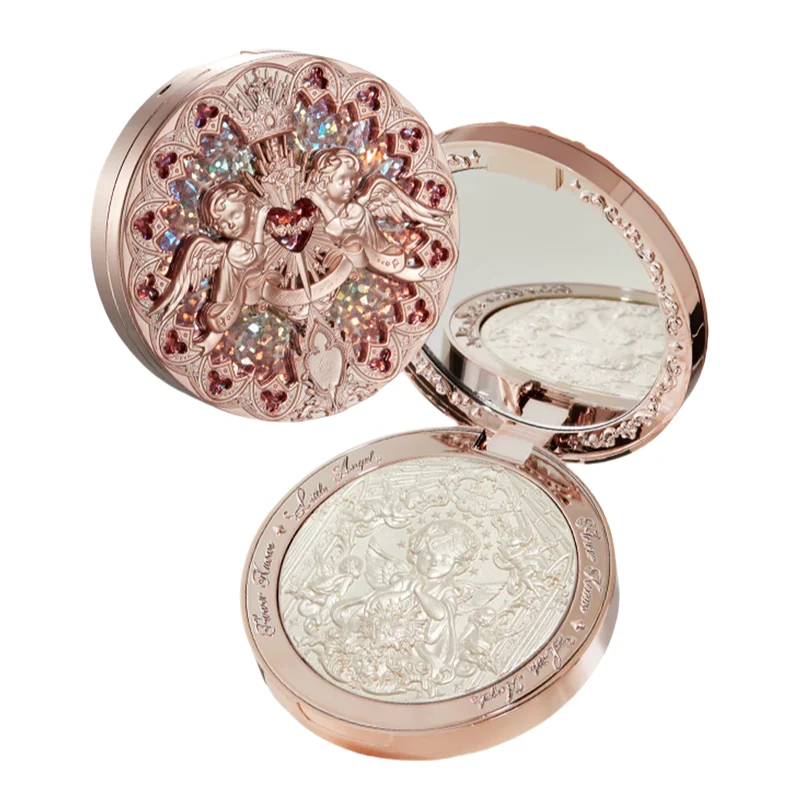 【Self-operated】China Flower Knows Little Angel Series Embossed Highlighter #L03 Aria Moonlight White 8g Sweep lightly on the apple cheeks to create a Korean-style watery feeling, naturally brighten the watery three-dimensional makeup