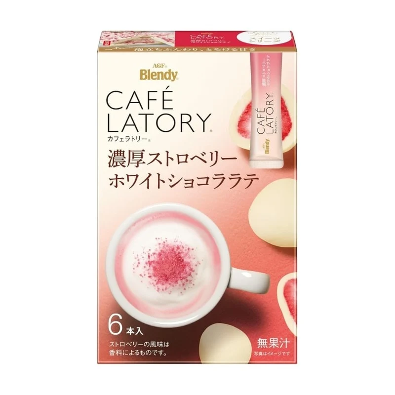 [Self-operated] Japanese AGF Blendy Strawberry White Chocolate Flavor Latte 6 Pack