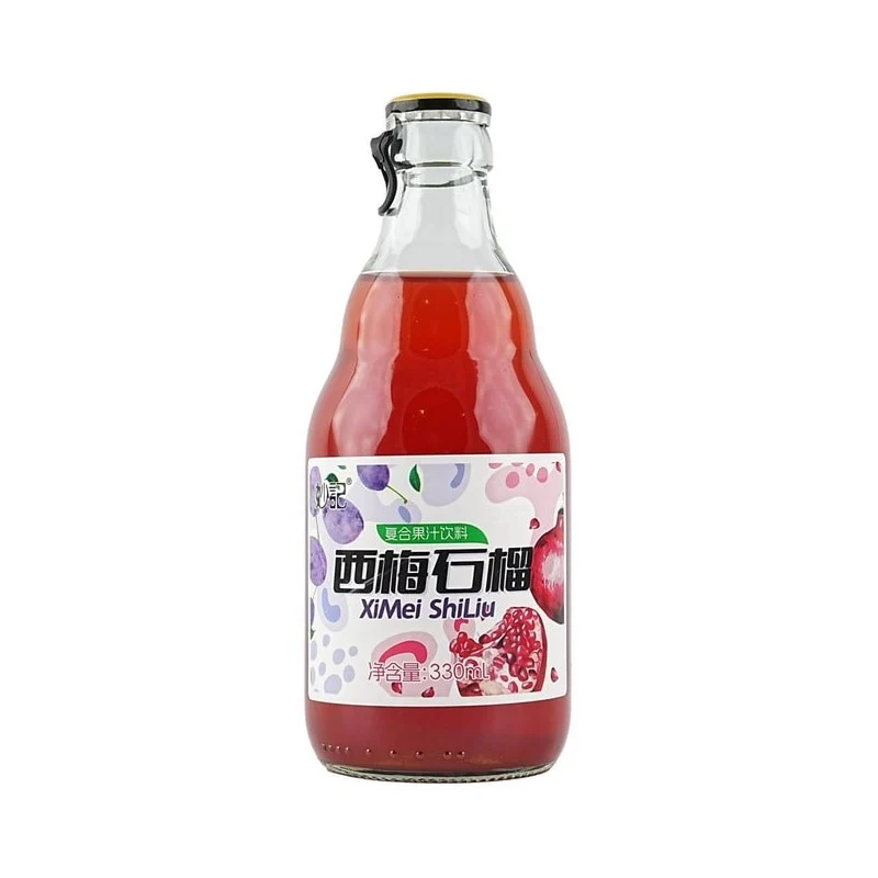 [Self-operated] China Miaoji Bear Bottle Plum Pomegranate 330ml Compound Juice Drink Original Fruit Boiled No Additive Juice Drink