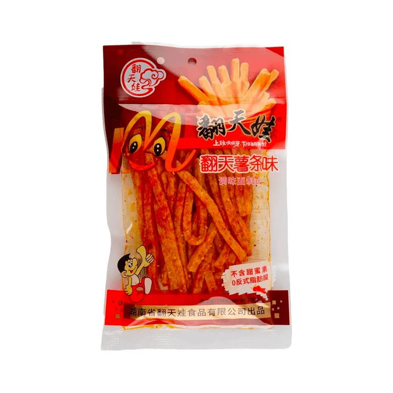 [Self-operated] China Fantianwa Fantian potato chips flavor 136g spicy shredded spicy strips childhood classic snacks