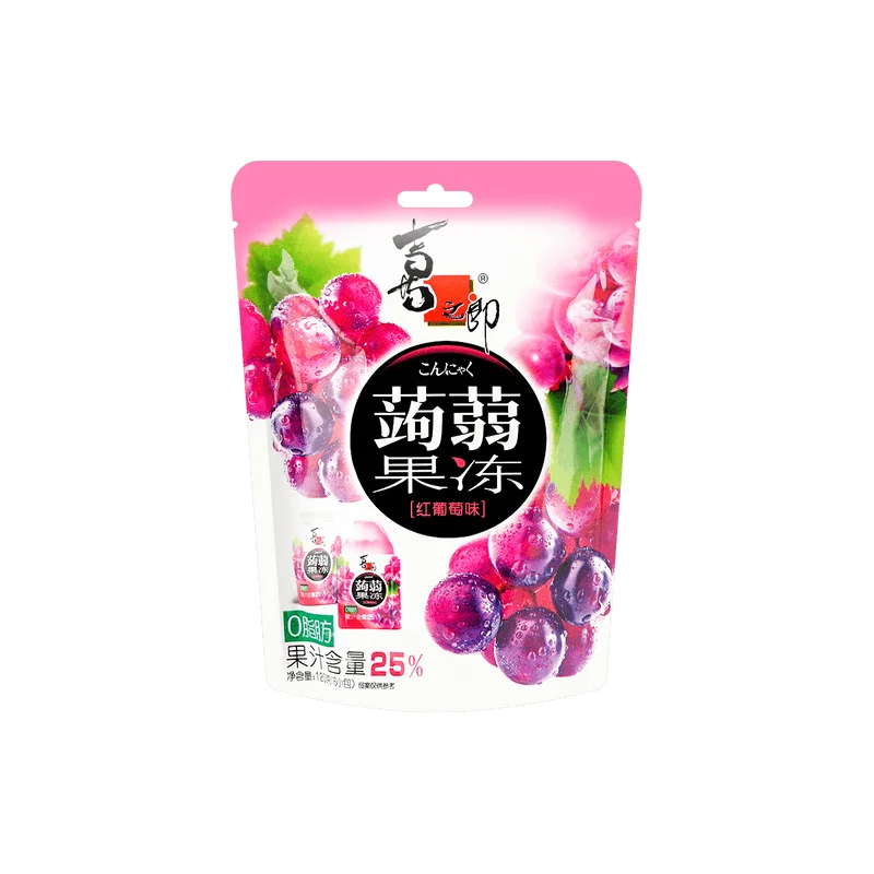 [Self-operated] China Xizhilang 0 fat konjac jelly red grape flavor 120g children's snack jelly pudding snack