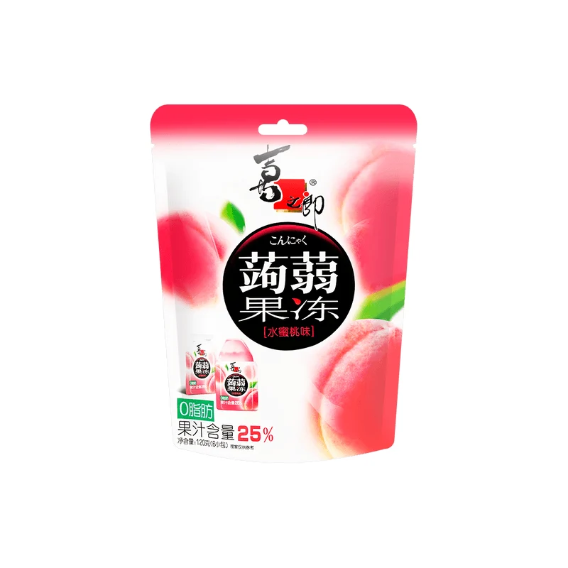 [Self-operated] China Xizhilang 0 fat konjac jelly peach flavor 120g children's snack jelly pudding snack