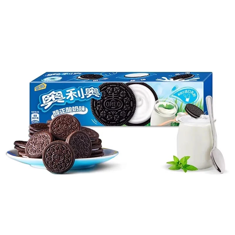 [Self-operated] China Oreo sandwich biscuits pure yogurt flavor 97g breakfast food snacks casual office dessert