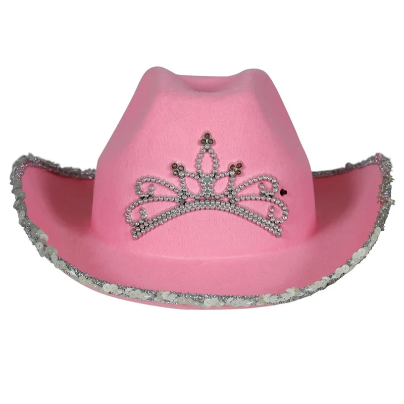 Rosa Cowgirl-Hut Krone für Kinder