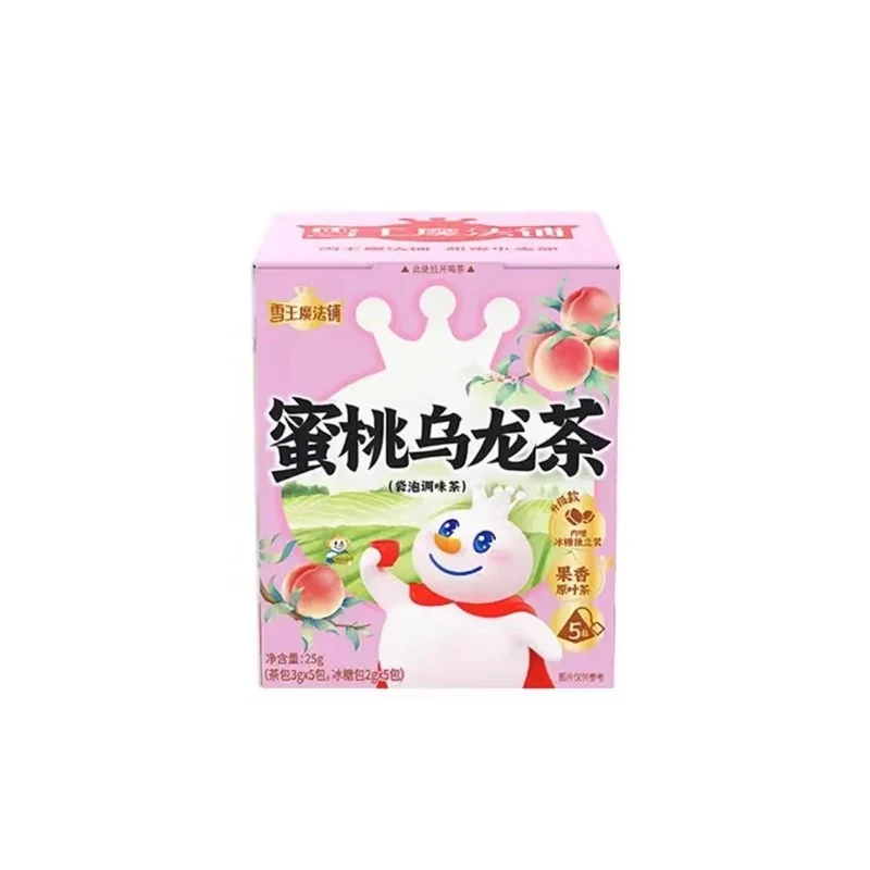[Self-operated] China Mixue Ice City Snow King Magic Shop Peach Oolong Tea 5g*5 packs Cold Brew Hot Brew Tea Individually Packed Health Fruit Tea Flower Fruit Tea Tea Bag Bag