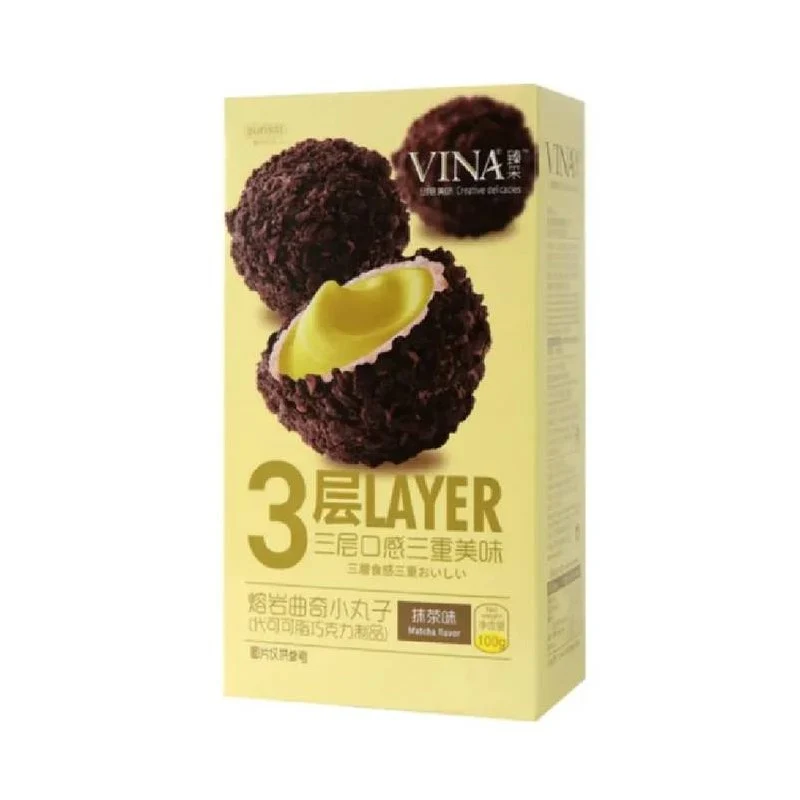[Self-operated] Franzzi VINA Lava Burst Cookies Matcha Flavor 100g Children's Snacks Biscuits Desserts Sandwich Cookies
