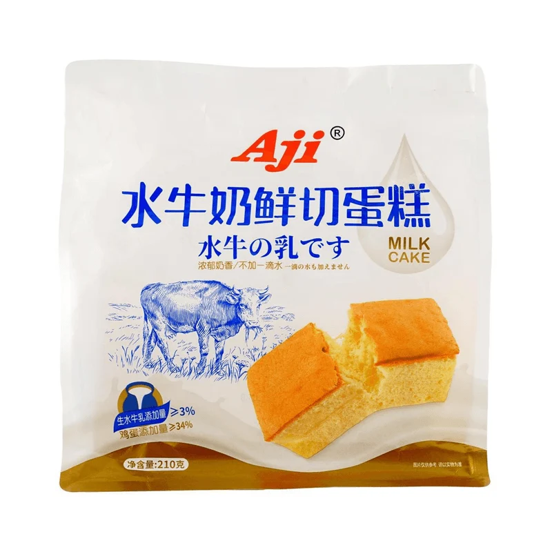 [Self-operated] China AJI Buffalo Milk Fresh Cut Cake Original Flavor 210g Individually Packaged Small Dessert Afternoon Tea Nutrition Breakfast Casual Snacks