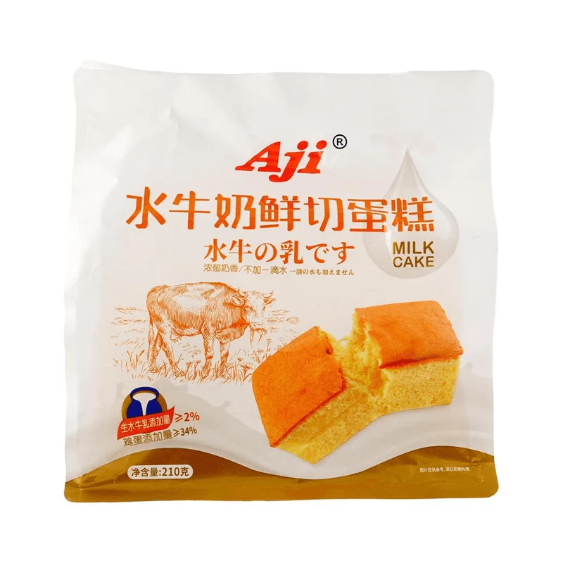 [Self-operated] China AJI Buffalo Milk Fresh Cut Cake Honey Flavor 210g Individually Packaged Small Dessert Afternoon Tea Nutrition Breakfast Casual Snacks