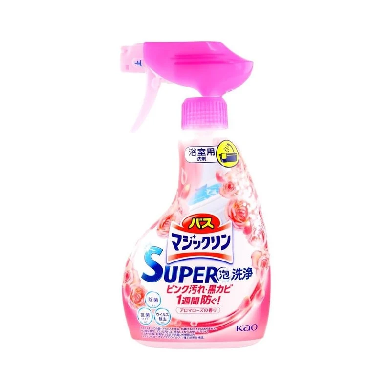 [Self-operated] Japan KAO Kao Super bathroom bathtub multi-purpose cleaner rose fragrance 350ml descaling dirt water stains descaling agent foam spray decontamination mildew removal sterilization smell fresh