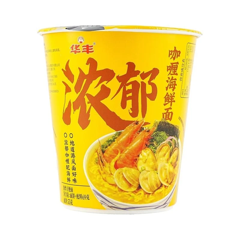 [Self-operated] China Huafeng Huafeng Sanxian Yi Noodles Rich Curry Seafood Noodles 69g Instant Cup Noodles Instant Noodles Ramen