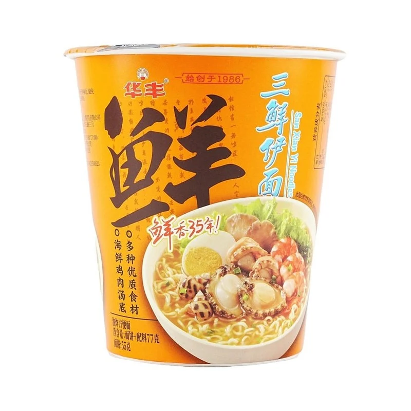[Self-operated] China Huafeng Huafeng Sanxian Yi Noodles Seafood Chicken Noodle Soup 77g Instant Cup Noodles Instant Noodles Ramen