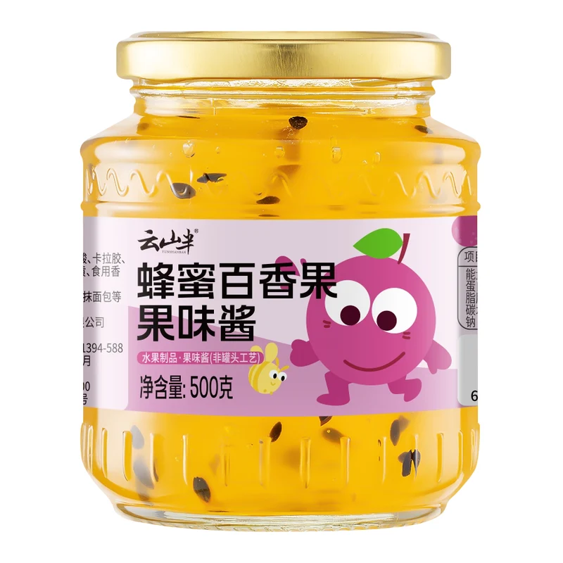 [Self-operated] China Yunshan half honey passion fruit jam 500g beverage fruit tea jam summer cold brew partner
