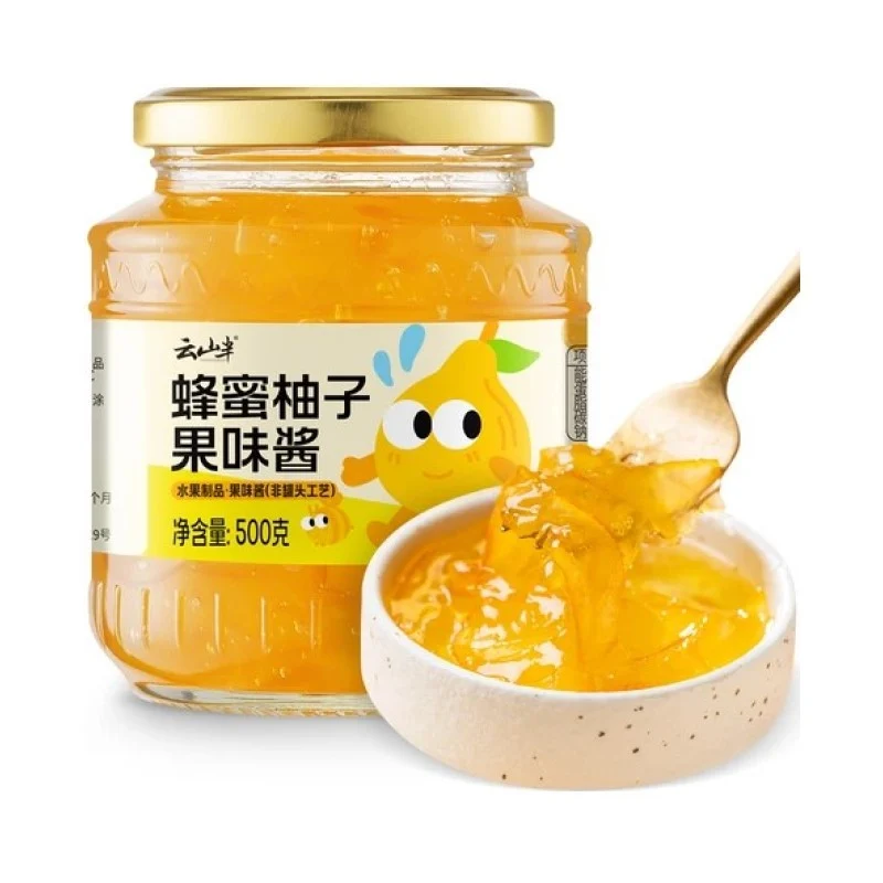 [Self-operated] China Yunshan Half Honey Grapefruit Fruity Sauce 500g Beverage Fruit Tea Sauce Summer Drink Cold Brew Partner
