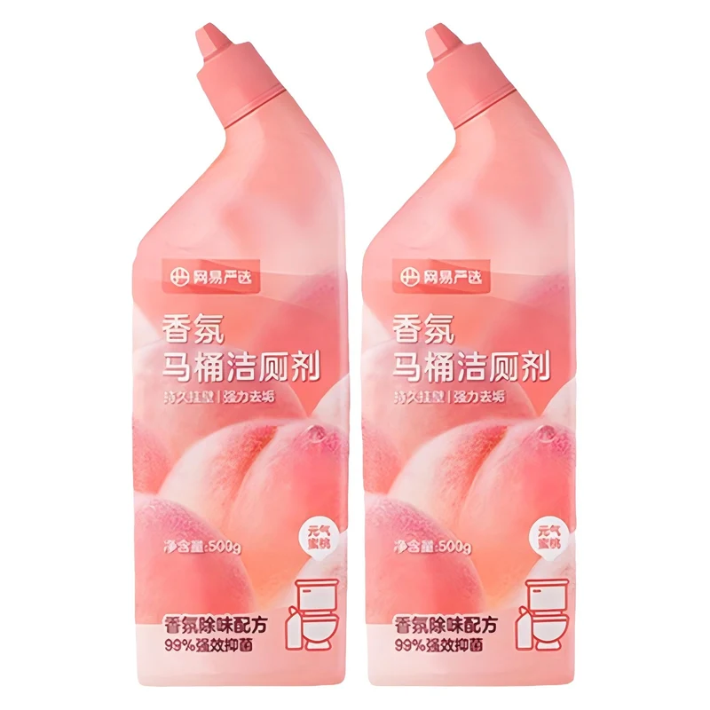 [Self-operated] China NetEase strictly selected fragrance toilet cleaner Yuanqi peach 500g strong decontamination and deodorization fragrance decontamination cleaning agent toilet cleaner urine alkali dissolving yellow toilet cleaning liquid