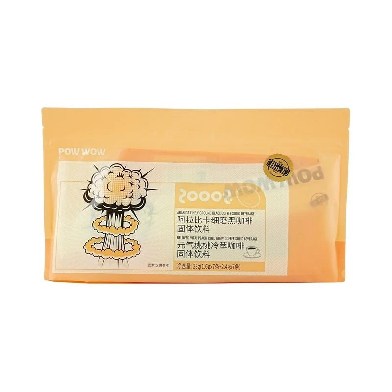 [Self-operated] Australian BIO-E POW WOW Yuanqi Peach Cold Brew Coffee 7 packs 14 sticks 28g Finely ground black coffee quickly eliminates edema and refreshes the mind. Edema star gospel Gulinaza same bioe coffee