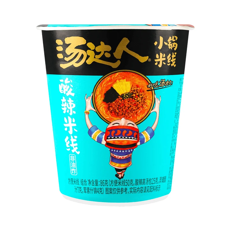 [Self-operated] Taiwan UNIF unified soup master hot and sour rice noodles cup 86g instant bone soup instant instant vermicelli lazy instant instant non-fried rice noodles Internet celebrity snack