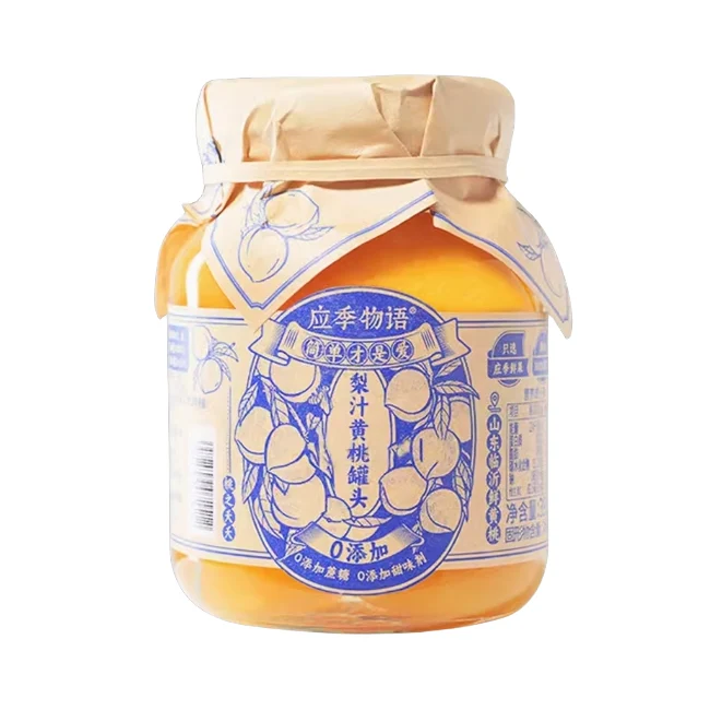 [Self-operated] China Seasonal Story Juice Canned Fruit Pear Juice Yellow Peach Flavor 390g 0 Additive Instant Canned Childhood Nostalgic Snack