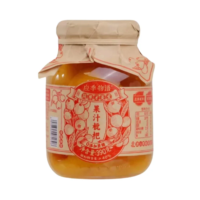 [Self-operated] China Seasonal Story Juice Fruit Canned Loquat Flavor 390g 0 Additive Instant Canned Childhood Nostalgic Snack