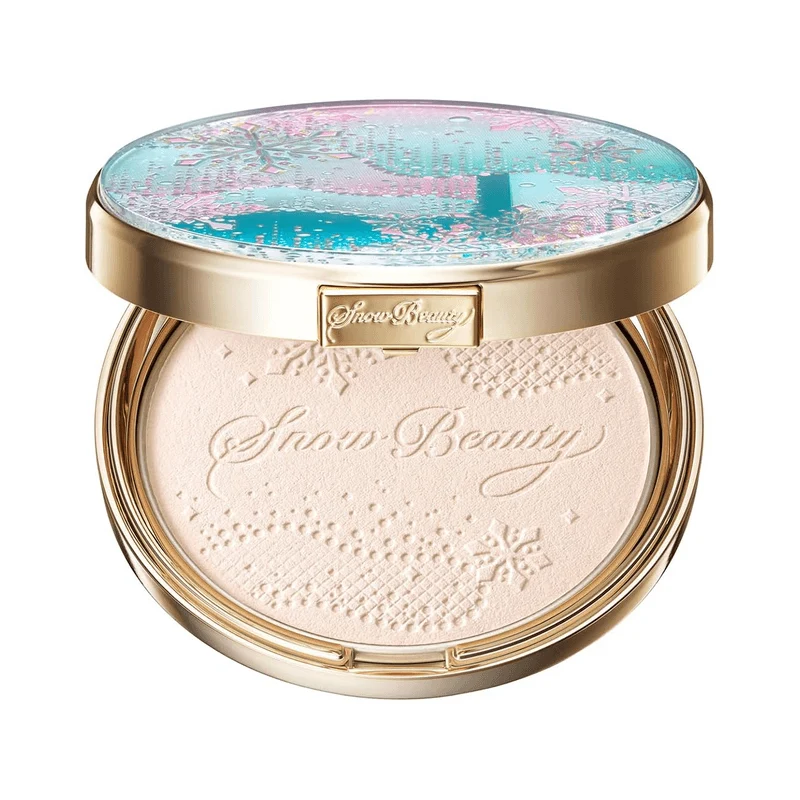 SHISEIDO MAQuillAGE Snow Beauty Snow Powder Limited Edition Whitening Loose Powder Whitens, Clears, Antioxidants, Moisturizes, Evens Skin Tone, Minimizes Pores, 24-Hour Care, Day and Night (25g) with 2 Puffs and a Cosmetic Pouch