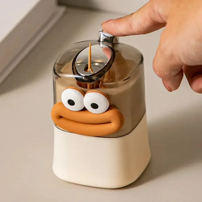 [US Warehouse] Creative toothpick storage box automatic pop-up toothpick box home living room restaurant push-type toothpick holder