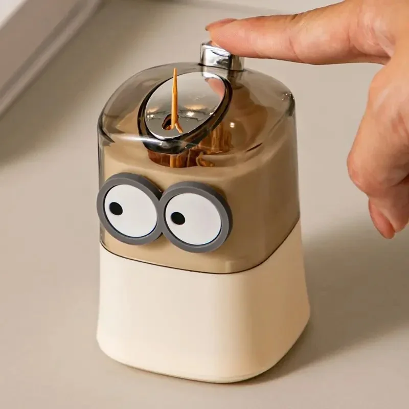 [US Warehouse] Creative toothpick storage box automatic pop-up toothpick box home living room restaurant push-type toothpick holder