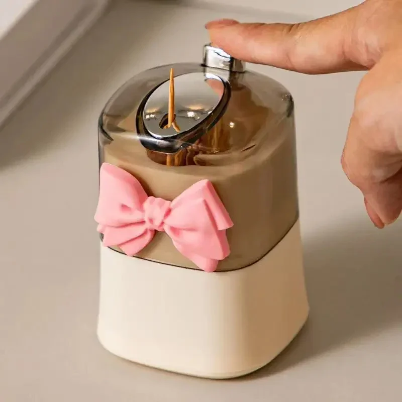 [US Warehouse] Creative toothpick storage box automatic pop-up toothpick box home living room restaurant push-type toothpick holder