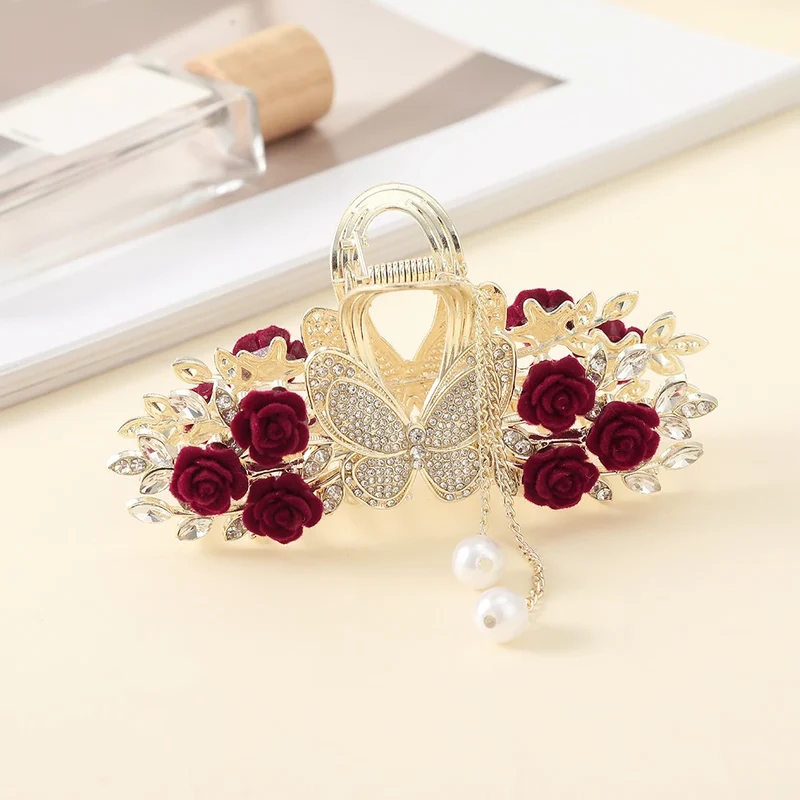 [US warehouse] Rhinestone luxury hairpins for women shiny colorful temperament hairpins hairpins girls pearl tassel chain hairpin accessories