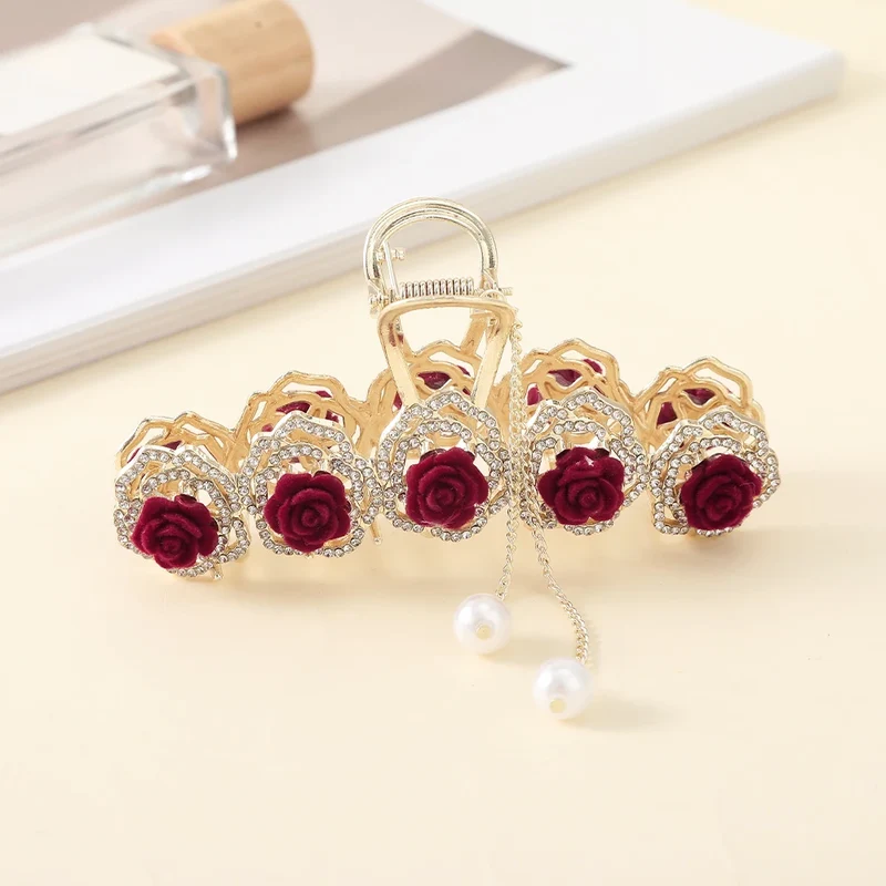 [US warehouse] Rhinestone luxury hairpins for women shiny colorful temperament hairpins hairpins girls pearl tassel chain hairpin accessories