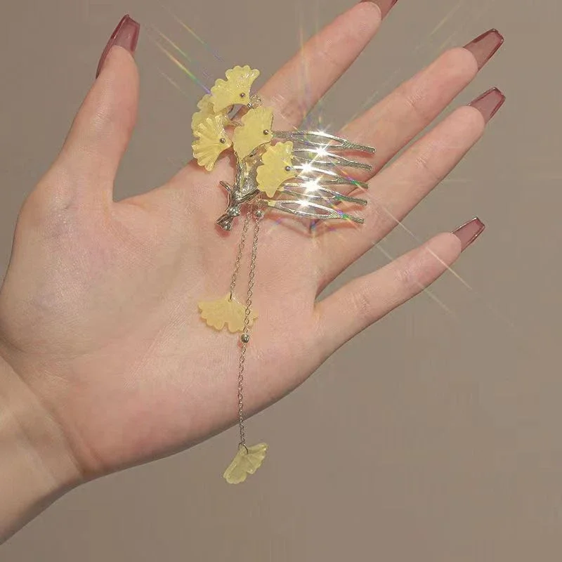 [US warehouse] New style ancient style bangs fan-shaped hair comb retro female hairpin hairpin hairpin female hair accessories