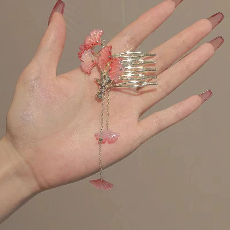 [US warehouse] New style ancient style bangs fan-shaped hair comb retro female hairpin hairpin hairpin female hair accessories