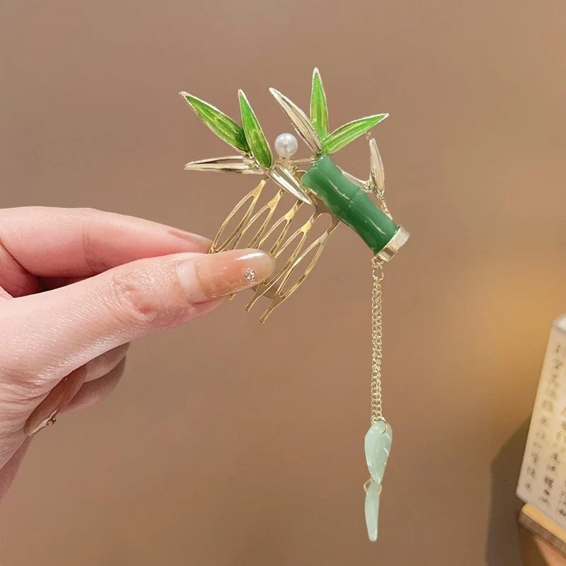 [US warehouse] New style ancient style bangs fan-shaped hair comb retro female hairpin hairpin hairpin female hair accessories