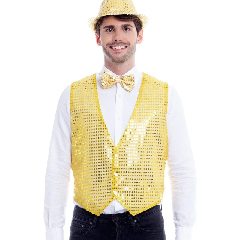 Pailletten Weste Eco gold