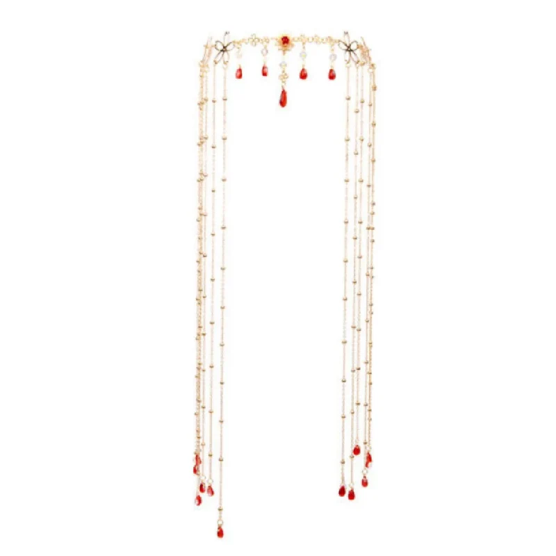 [US warehouse] crystal forehead dance eyebrow pendant headdress crystal forehead chain water drop hair ornament head chain Bohemian headdress