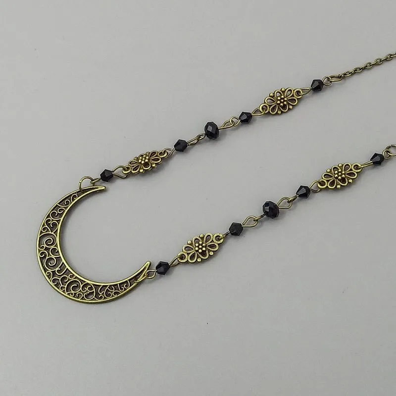 【US Warehouse】Vintage Moon Pattern Headband Beads Hair Accessories Headband Women's Crown