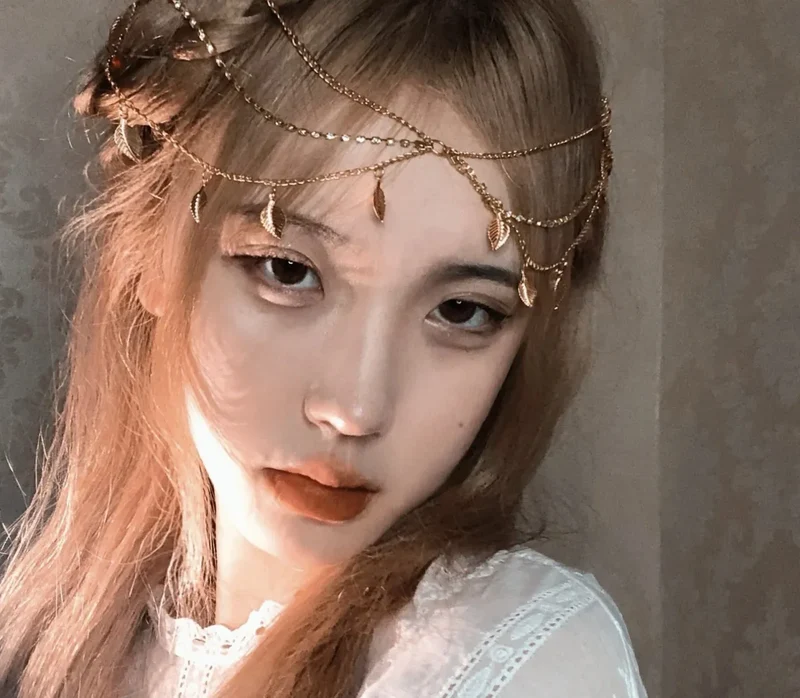 [US warehouse] Ancient Chinese style face curtain Hanfu hair accessories women's long tassel beaded step-shaking earrings headdress accessories