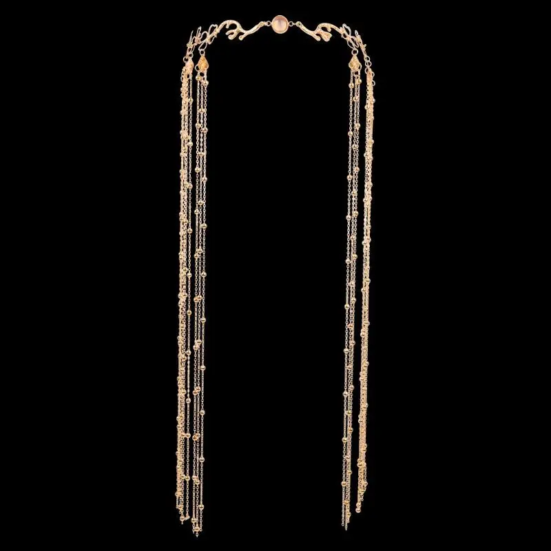 [US warehouse] Fairy long tassel veil hair accessories forehead chain face curtain retro luxury crystal Christmas headdress women's hair accessories