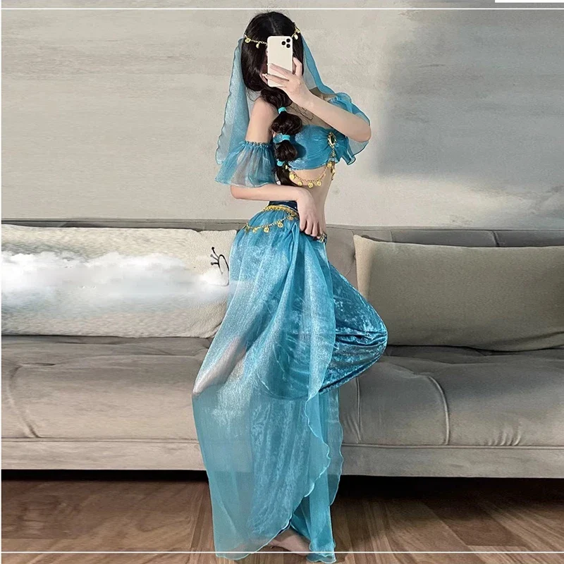 [US warehouse] Arabian princess costume Indian dance embroidery Bollywood Jasmine costume